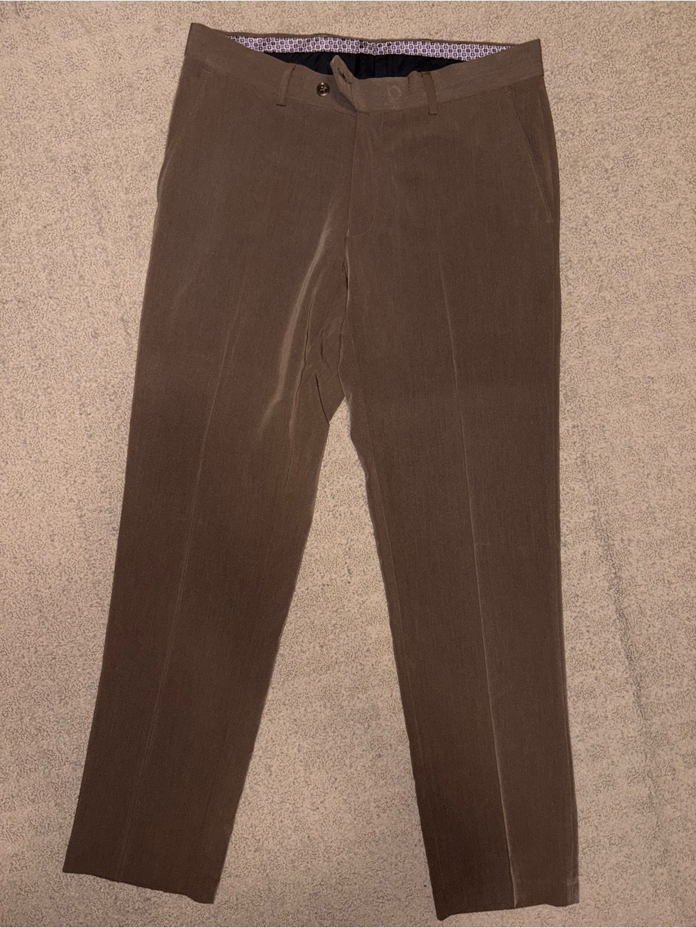 Men's Brown Dress Pants, Straight Leg, Size 32L 32W, Tip Top Tailors/Bellissimo